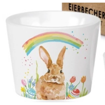 Nyuszi szivárvánnyal porcelán tojástartó