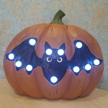 Tök denevérrel led-es elemes 26,5 x 13 x 22 cm