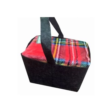 Karácsonyi olasz pléd szíves kosárban 130 x 160 cm