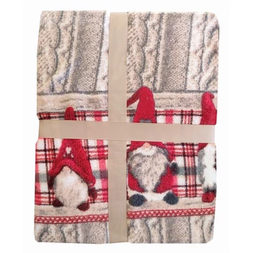 Karácsonyi puha olasz pléd Manókkal 130 x 160 cm