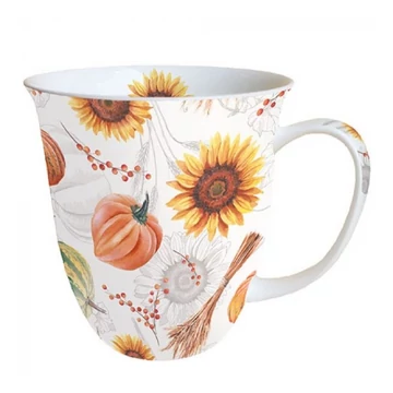Tökös napraforgós porcelán bögre 400 ml