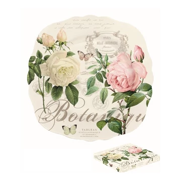 Rózsás porcelán desszertes tányér