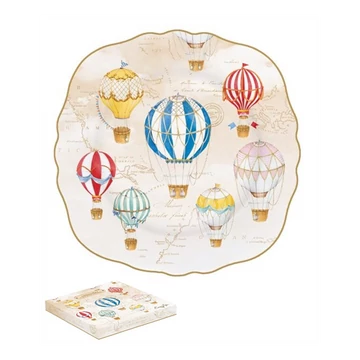 Hőlégballonos porcelán desszertes tányér 20 cm