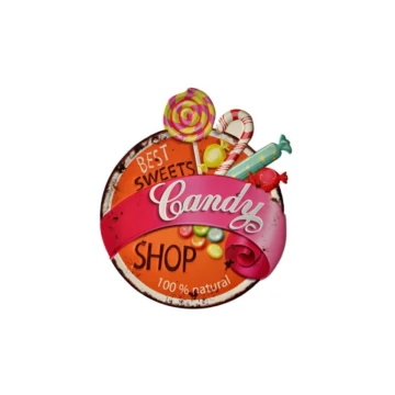 Candy Shop fém fali tábla