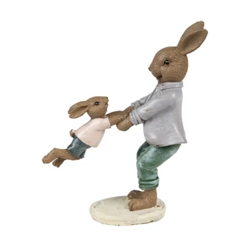 Gyerekével játszó nyuszi papa 12 x 5x 14 cm Gyerekével játszó nyuszi papa 12 x 5x 14 cm