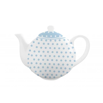 Porcelán kék pöttyös teáskanna 1 Literes