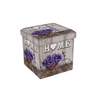 Levendulás biciklis, összecsukható tárolós puff