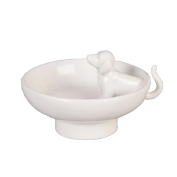 Kutyás ékszertartó tálka kerámia 8 x 6 cm