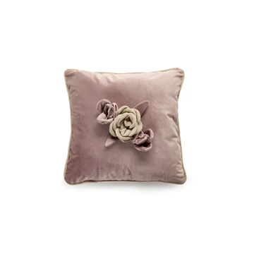 Díszpárna közepén virággal világos rózsaszín 45 x 45 cm Díszpárna közepén virággal világos rózsaszín 45 x 45 cm