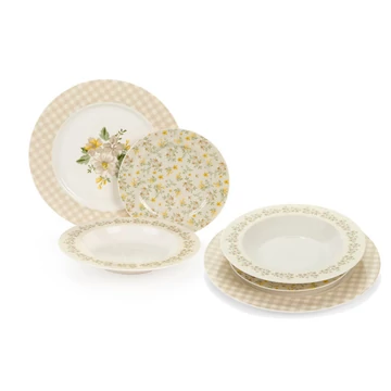 Exclusive porcelán olasz 18 részes étkészlet New Bone 21/26, 7/20,03 cm