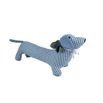 Lakásdísz tacskó kutyus kockás kék