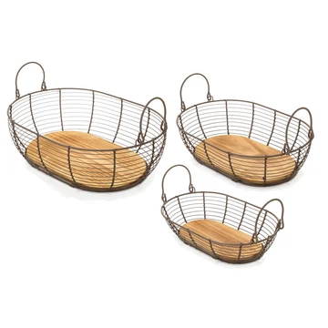 Fém tároló kosár 3 db-os fogantyúval 36/ 32 / 28