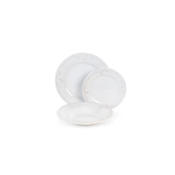 18 részes olasz kerámia étkészlet fehér 27/20,05/22,3 cm