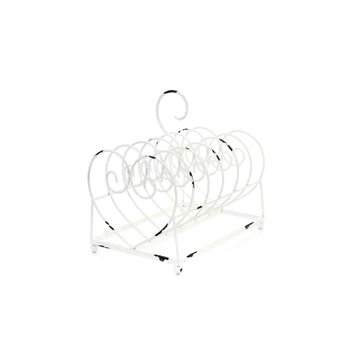 Tányérszárító/tároló  rusztikus fém fehér 28 cm