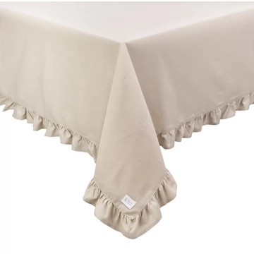 Asztalterítő fodrokkal bézs 150 x 200 + 6 cm
