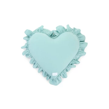 Díszpárna szív Tiffany kék fodrokkal 45 x 45 + 6 cm Díszpárna szív Tiffany kék fodrokkal 45 x 45 + 6 cm