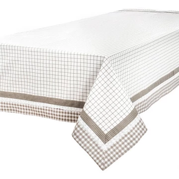 Asztalterítő Carlotta bézs kockás 140 x 240 cm
