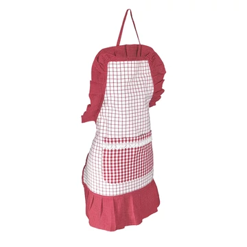 Kötény fodros piros Carlotta 65 x 75 cm