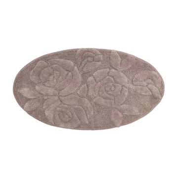 Fürdőszoba szőnyeg ovális rózsás szürke 55 x 100 cm