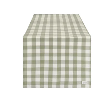 Asztali futó Wendy zöld kockás 50 x 150 cm