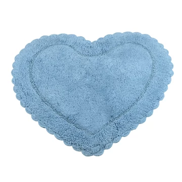 Fürdőszoba szőnyeg szíves kék 60 x 60 cm