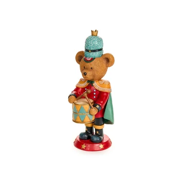 Karácsonyi  műanyag  maci figura dobos 40 cm Bear