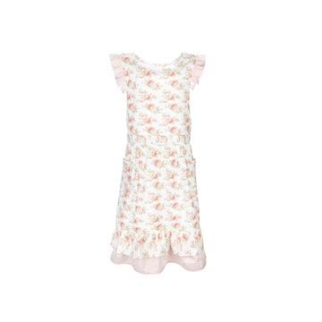 Annette rózsás kötény fodros vállal 90 x 110 cm