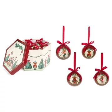 Karácsonyfa dísz 14 db-os  műanyag dobozban Bear 7,5 cm