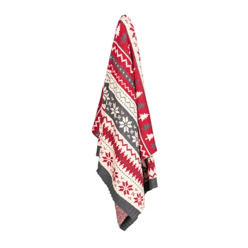 Karácsonyi olasz pléd karácsonyfával hópehellyel 130 x 160 cm