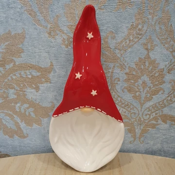 Manó piros sapkában porcelán kínáló tálka