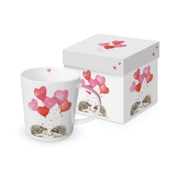 Szerelmes sünik porcelán bögre díszdobozban 350 ml