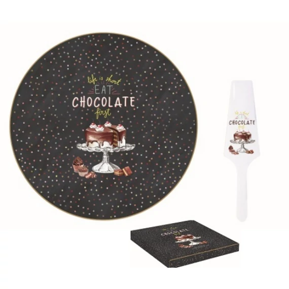 Hot Chocolate porcelán tortatál lapáttal 32 cm