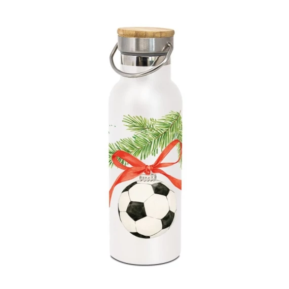 Rozsdamentes acél duplafalú termosz focilabdás függődísszel 500 ml