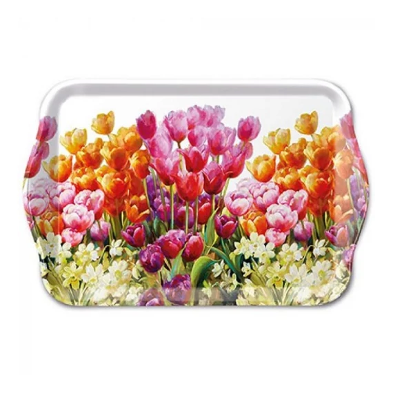 Tulipános műanyag tálca 13 x 21 cm