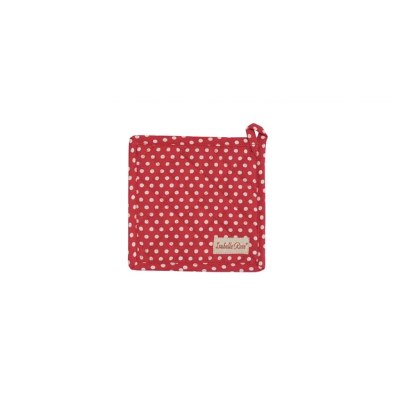 Textil edényalátét piros pöttyös 20 x 20 cm
