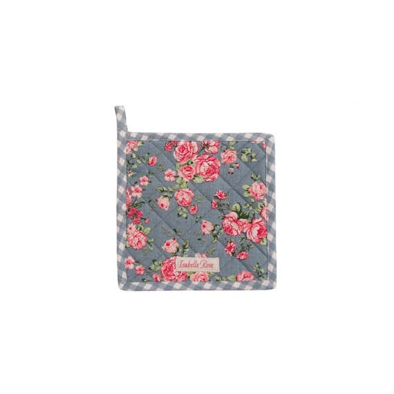 Textil edényalátét kék színű rózsás 20 x 20 cm