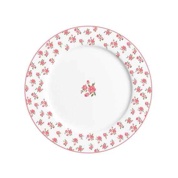 Porcelán rózsás desszertes tányér 19 cm