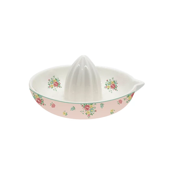 Porcelán citromfacsaró színes virágokkal
