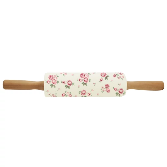 Porcelán sodrófa rózsákkal fa nyéllel 40 cm