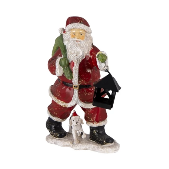 Mikulás kiskutyával műanyag figura