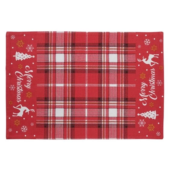 Alátét piros Merry Christmas felirattal 45 x 30 x 0.2 cm