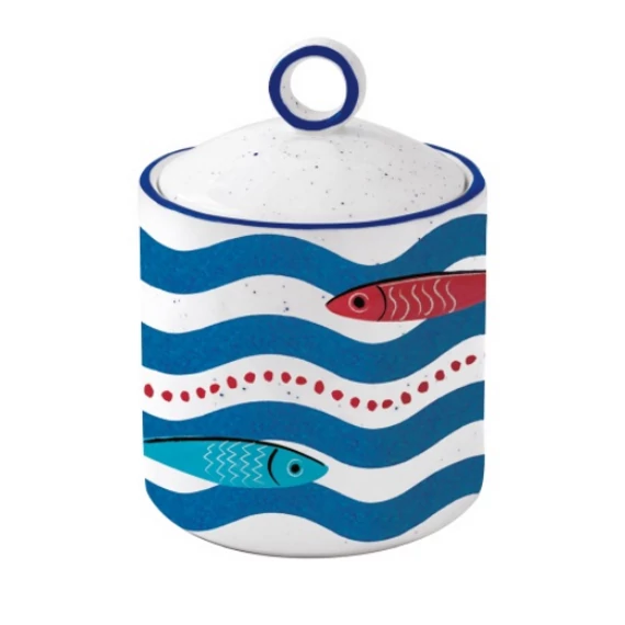 Porcelán halas konyhai tároló 9x13 cm