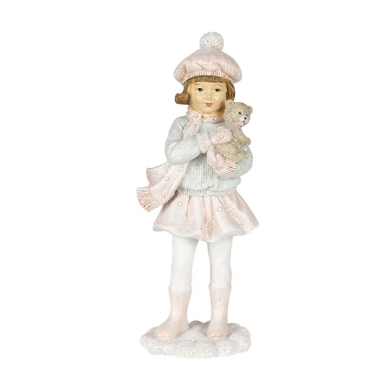 Kislány macival figura  21 cm magas