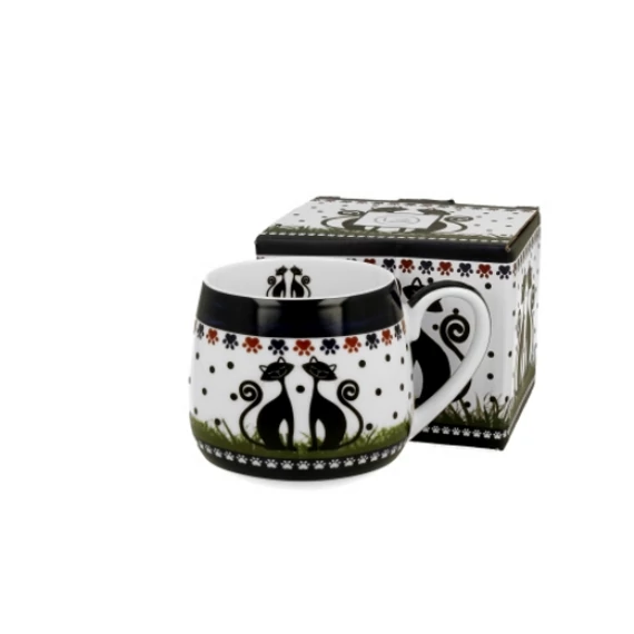 Porcelán bögre cica ikrek díszdobozban 430 ml