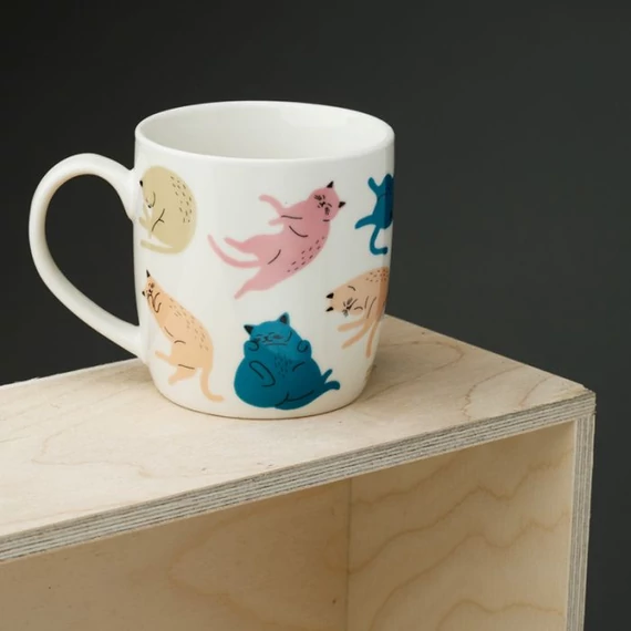 Porcelán bögre cica élet 300 ml