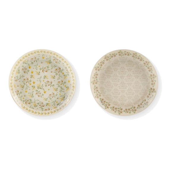 Porcelán tányér szélén apró virágos New Bone 16,5 cm