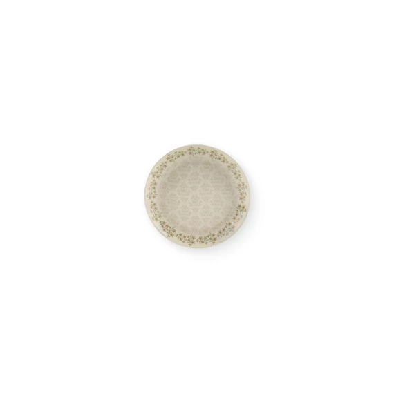 Porcelán tányér szélén apró virágos New Bone 16,5 cm