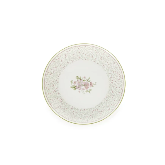 Porcelán desszert tányér virággal szélén mini szívekkel Wendy 20 cm