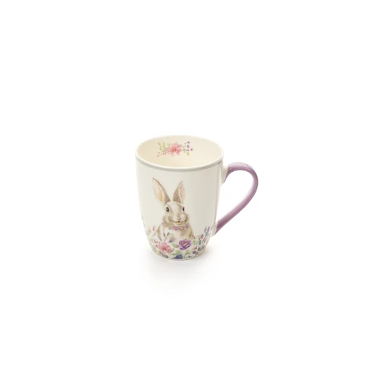 Porcelán nyuszis bögre lila füllel 340 ml