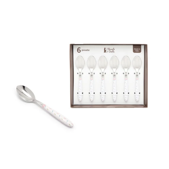 Desszertes kiskanál/teáskanál színes Cupcake 6 db-os